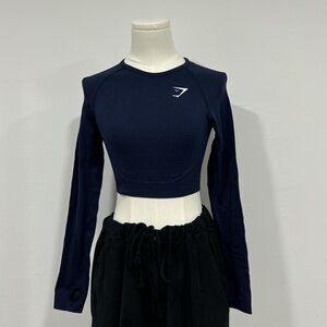 Gymshark cropped blue top